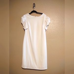 White sheath dress